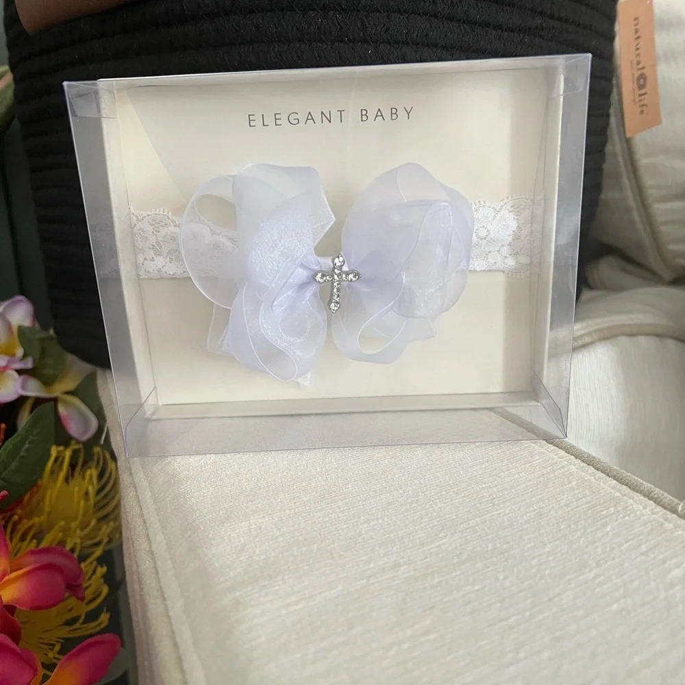 NWT Baby White Lace Headband